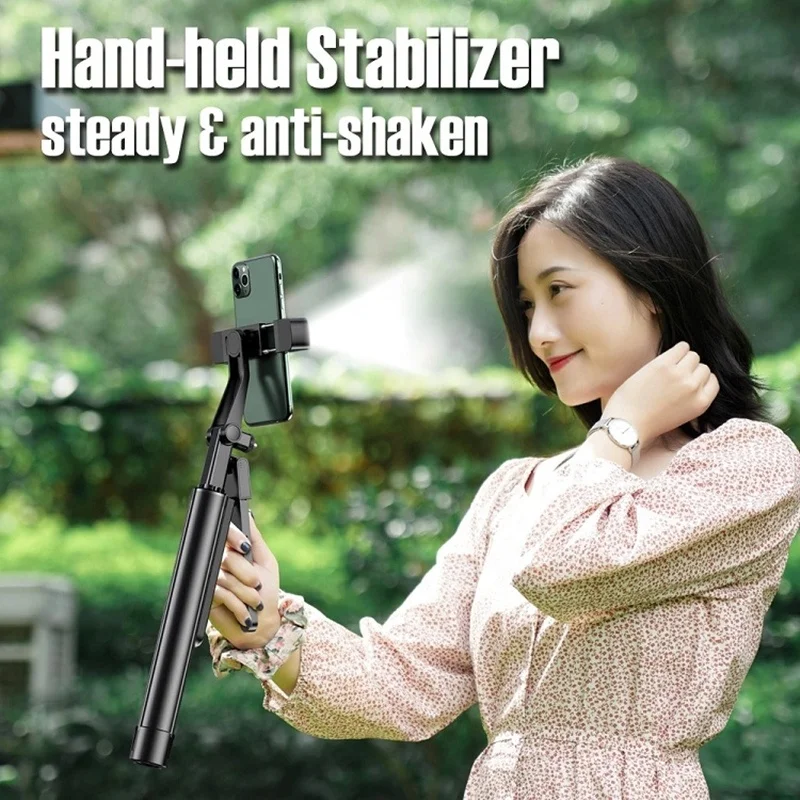 Dual LED Fill Light Foldable K30 Selfie Stick with for Bluetooth Handheld Stabilizer Shutter Remote and Tripod-for Selfies