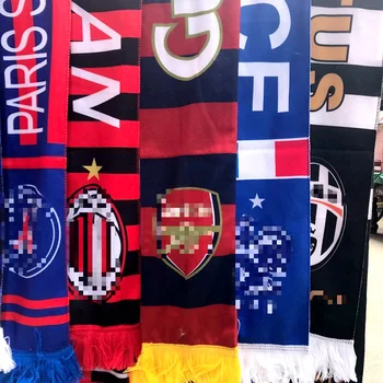 Custom Autumn Winter Warm Soccer Scarf Premium Flannel Reversible Unisex Football Scarf for Fans