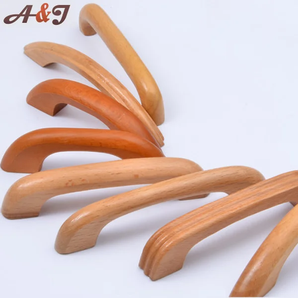 Modern White Wooden Cabinet Knobs Handles For Furniture Oem