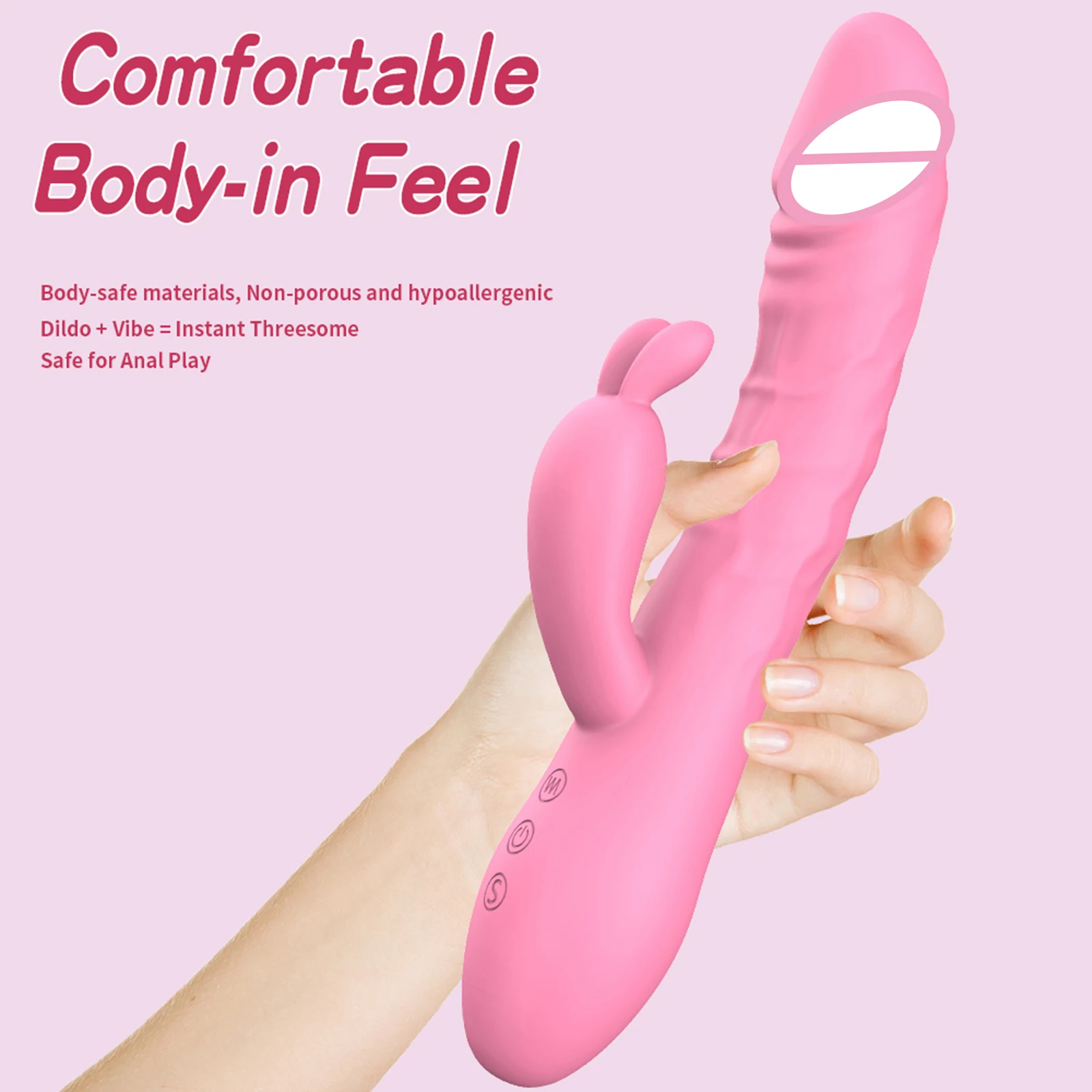 热销g点女性阴部按摩器廉价硅胶兔子假阴茎阴道电动振动器女性兔子振动器