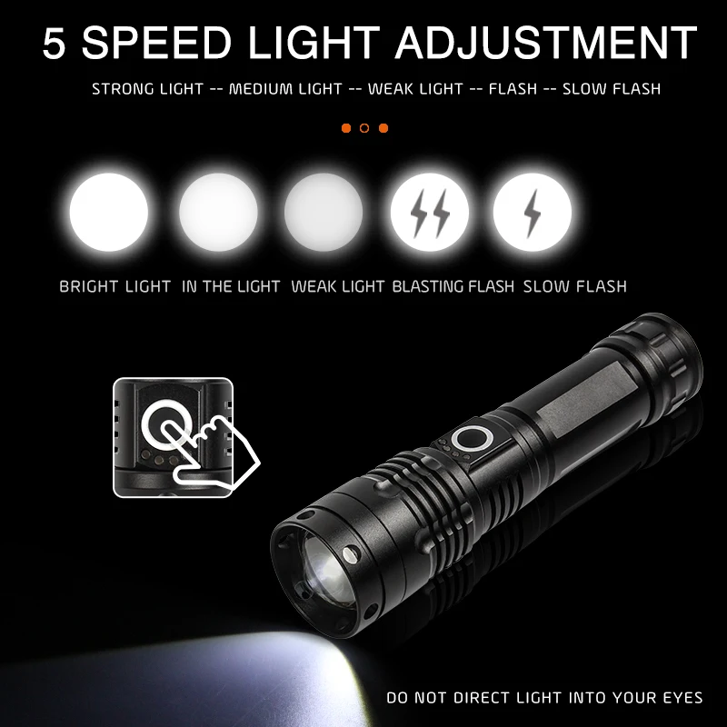 1000lm 5v Multi Function Tactical with Power Display Function Rechargeable Mobile Power Bank Led Flashlight Torch