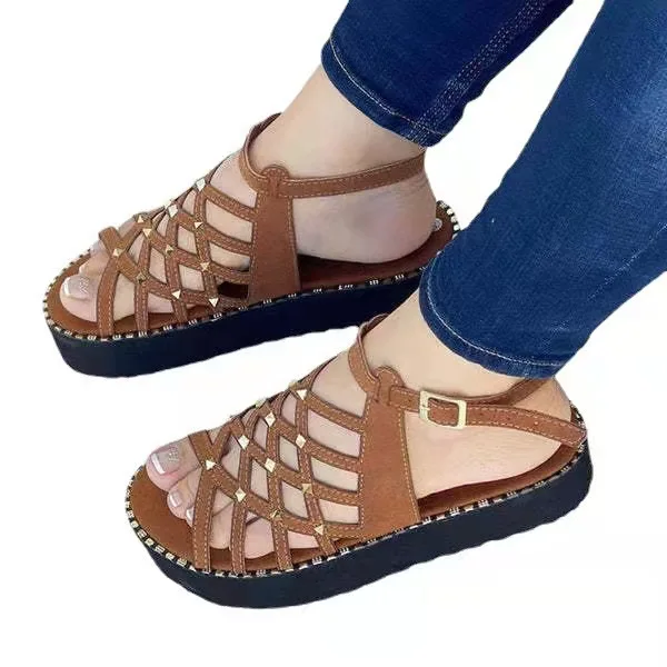 Amazon.com: Sandalias de cuña para mujer, estilo casual, de verano, con  plataforma, alpargata, tacón alto, correa al tobillo, sandalias romanas con  puntera abierta : Ropa, Zapatos y Joyería