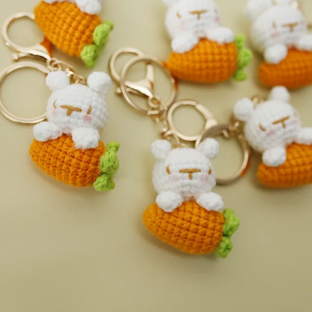 Cute Miffy Pendant Keychain -   Crochet keychain pattern, Crochet  business, Crochet keychain