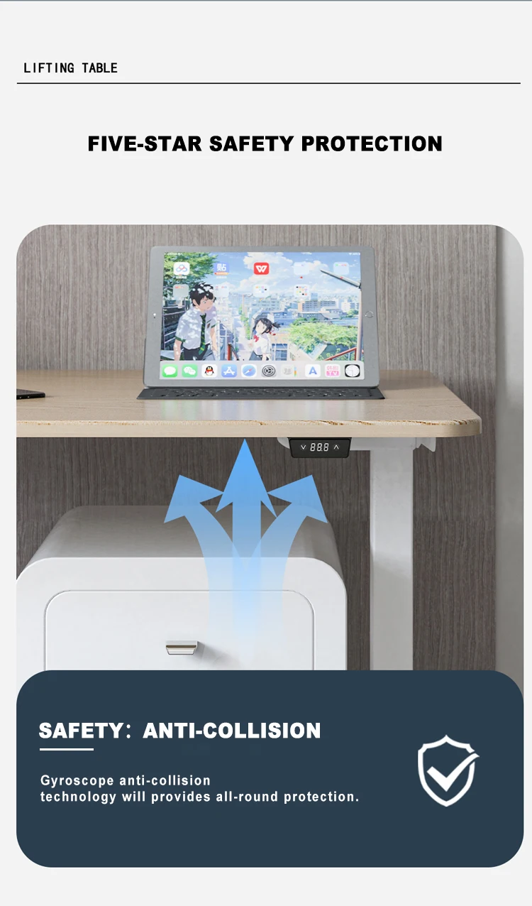 product factory in stock smart electric standing desk easy assembly modern design height adjustable office table-8