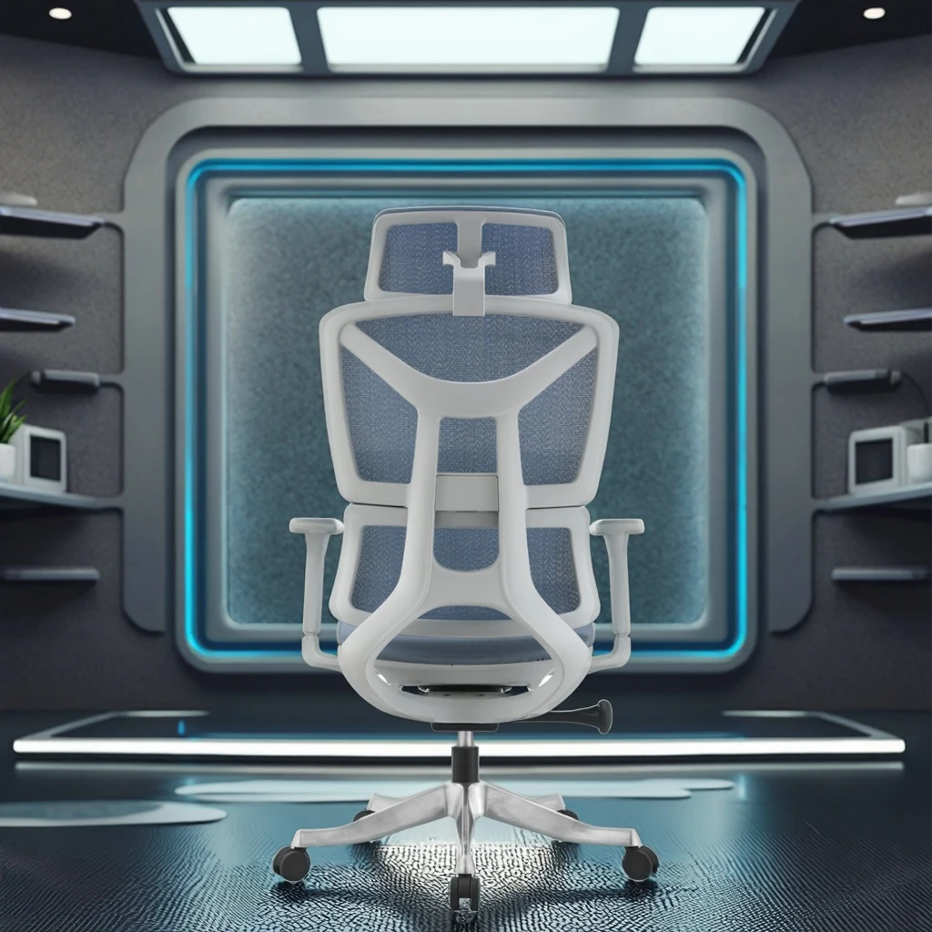 Full Mesh Support Professional Chair Multi-dimensional Headrest PU Armrest Enhanced Breathable Office Seating 4