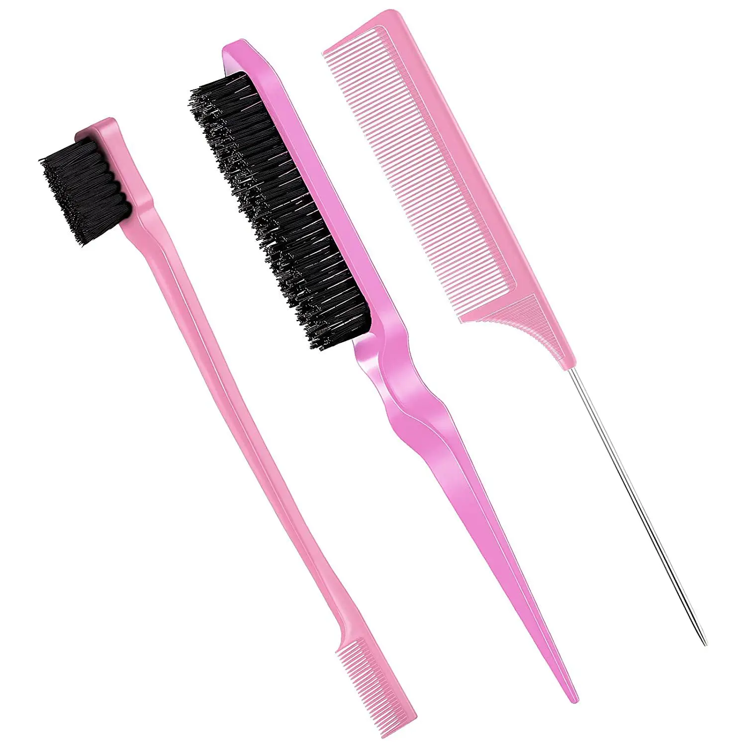Ensemble Compact De Poils Et De Cheveux Ensemble De 3 Pièces De Brosse À Poils,Peigne À Queue En Broche,Brosse À  Bord Double Face Pour Lisser Les Cheveux Pour Femmes Stylistes - Buy 3  Pièces Teasing Brosse Ensemble,Poils Brosse À