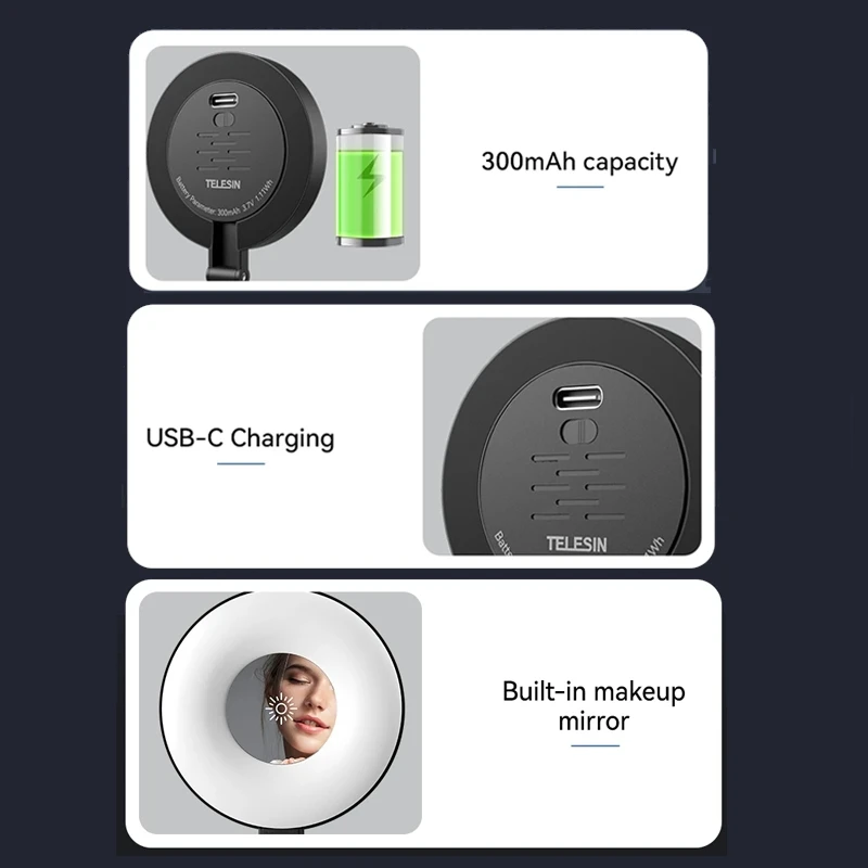 Magnetic Selfie Light Rechargeable Reversible Design Fill Light