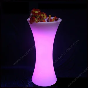 16-Color LED-Lit Plastic Small Waist Shape Flower Pot Tray for Outdoor Garden Decoration Home Use