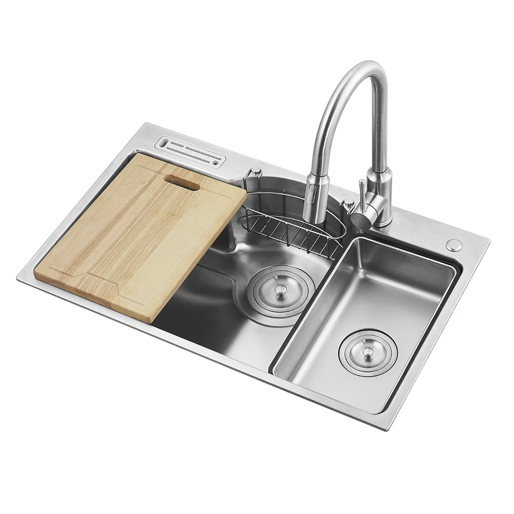 Factory Price Kitchen Sink Foshan Handmade Sink For Stainless Steel 304 Single Sink With Cutting board And Inner Bowl