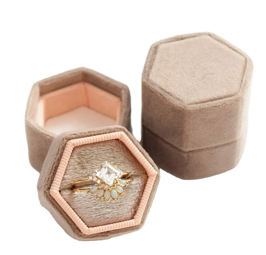 velvet double ring box