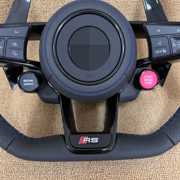 with Start Button Half Perforated Leather Steering Wheel for Volkswagen VW Golf 5 6 7 R MK6 MK7 MK7.5 Jetta Passat GTI