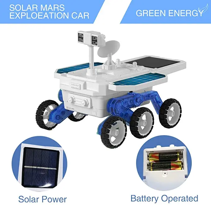 Stem eco Science caja de herramientas DIY energía solar juguete auto espacio Mars Rover Car 