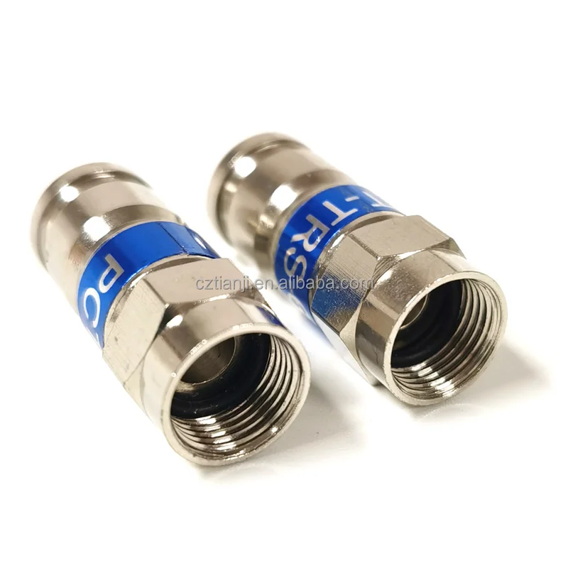 F Type Rg6 Compression Connector Quad Coaxial Coax Cable Fitting Buy
