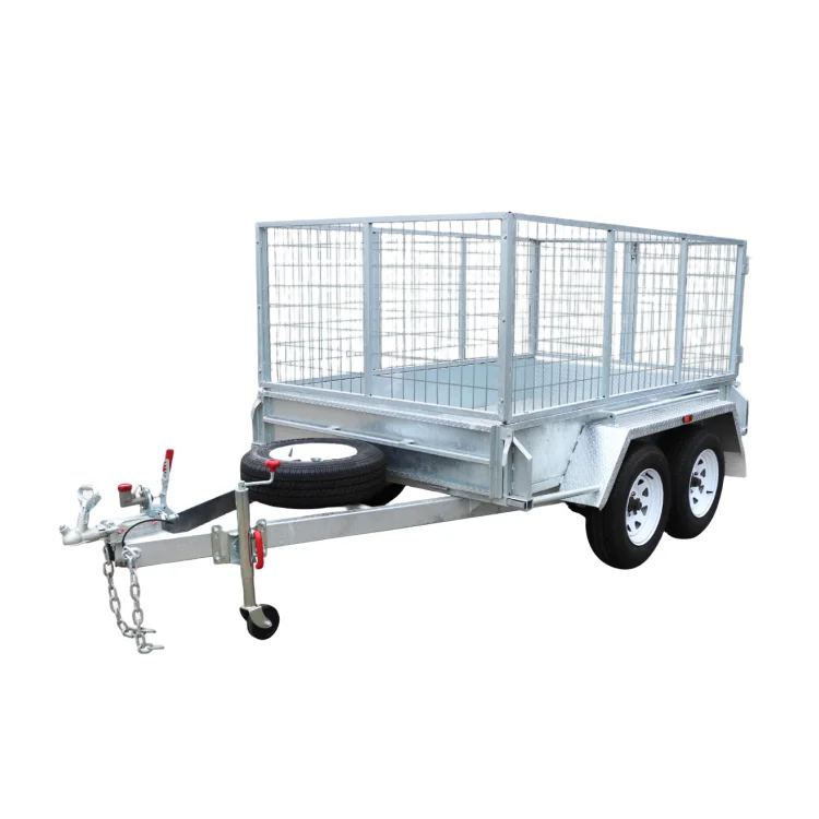 10x5ft Cage Trailers Tandem Axle Mesh Cage Trailers With Mechanical ...