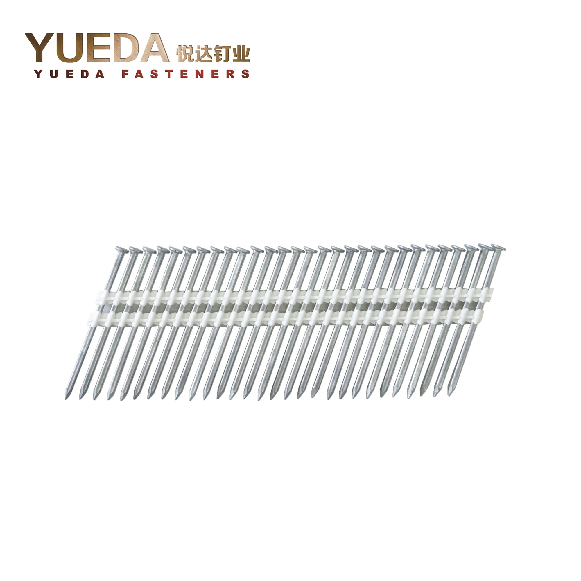 En14592 Ce Certified 21 Degrees Full Head Plasti Collated Nails Plastic Strip Nails Plastic