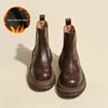 Brown fleece-lined