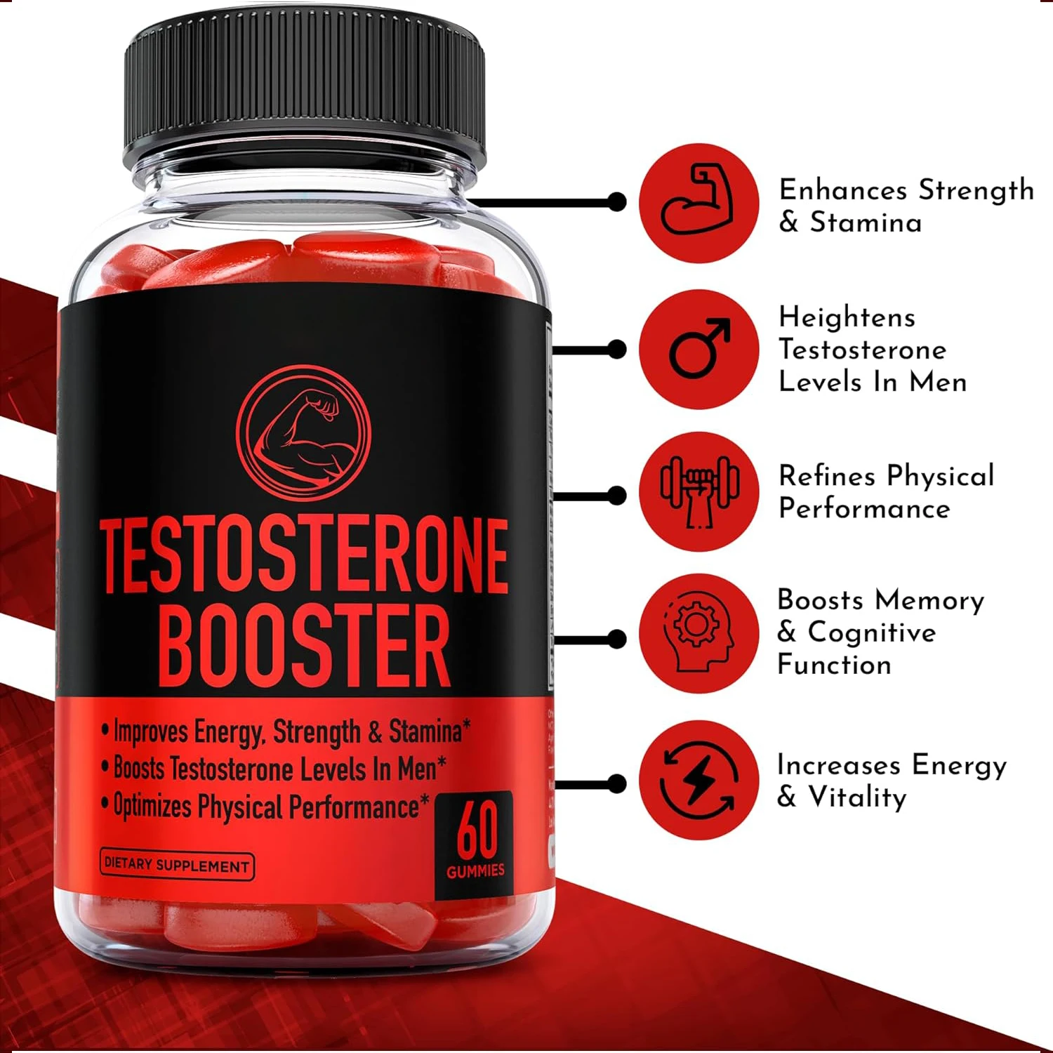 Testosterone Booster For Men Gummies Enhances Strength Stamina