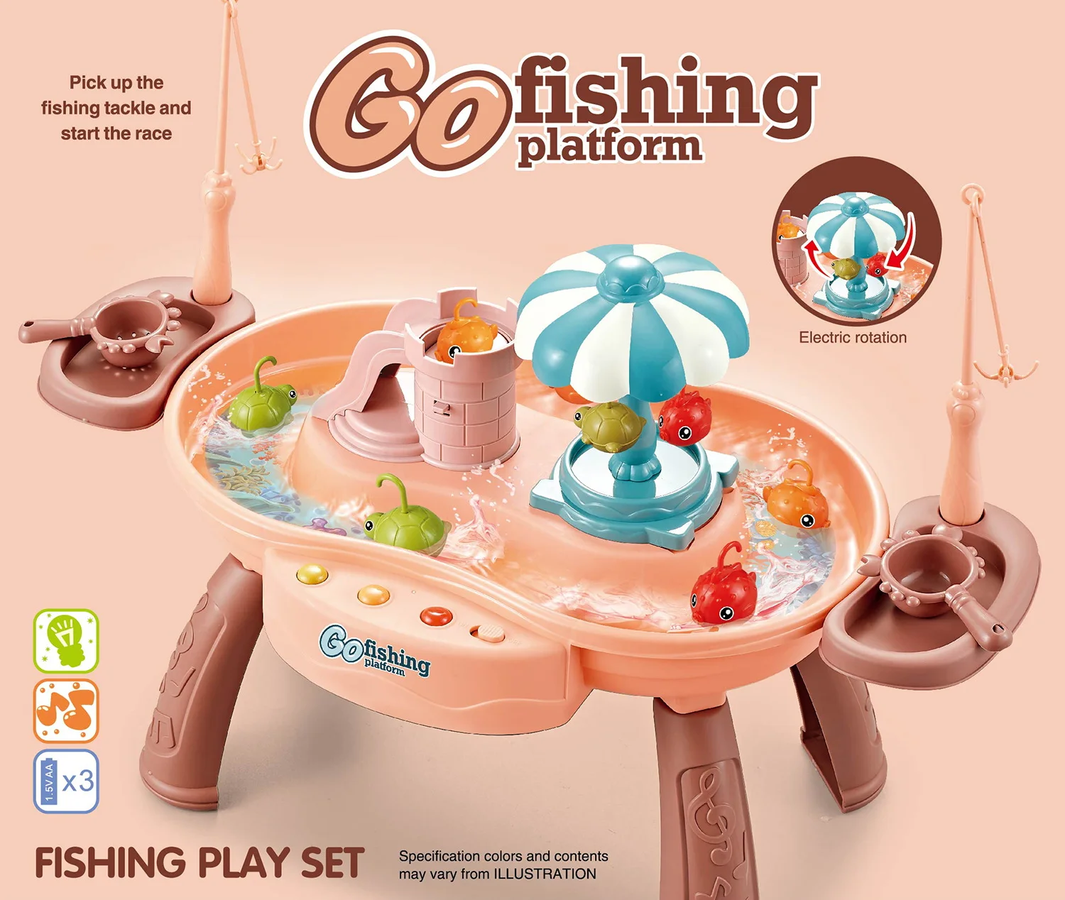 ITTL летняя водная игрушка развивающая электрическая детская для рыбалки в ванну набор