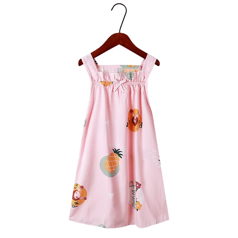 Cotton Children's Summer Night Skirt 100% Cotton Pajamas Dress Ruffle  Nightgown Baby Sleepwear for Kids