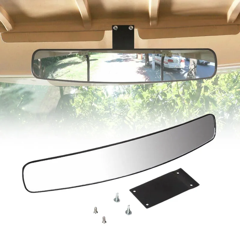 Flyquick Wide Angle Plastic Rear View Mirrors For Golf Carts Compatible