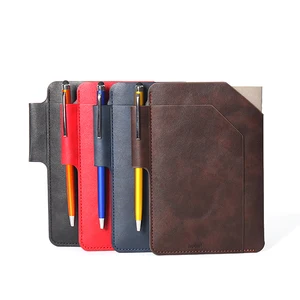 A6 Sewing Binding Notebook with PU Pocket for School and Office Business Use