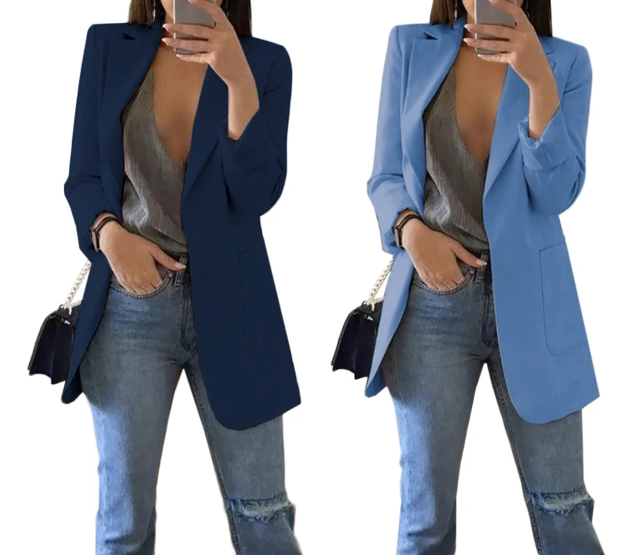 New Arrival Women Thin Blazer Office Lad's Jacket Long Sleeve Coat ...
