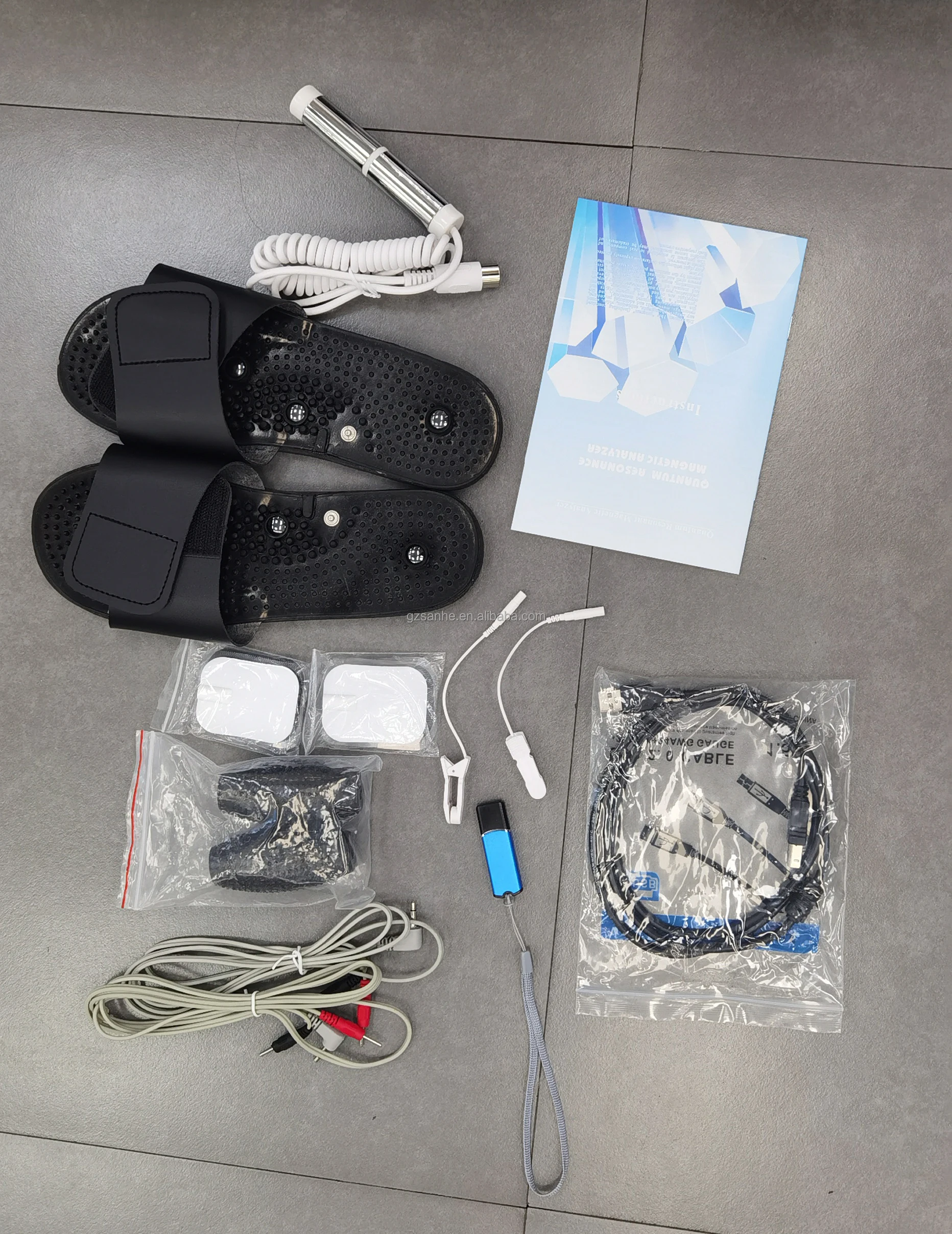 8TH TENS Pads Slipper Hand Comb Quantum Resonance Magnetic Analyzer Machine House-Service Detector Tester Physical Therapy