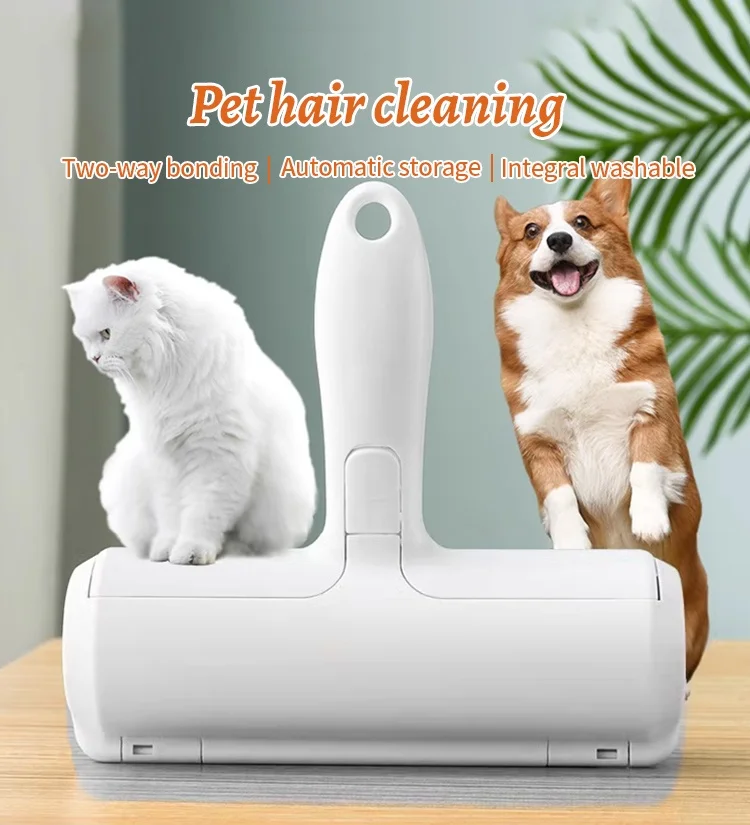 Custom Logo Self Cleaning Reusable Dog Cat Pet Hair Remover Brush Lint Roller Pet Fur Hair Remover for Pets Cleaner Brush