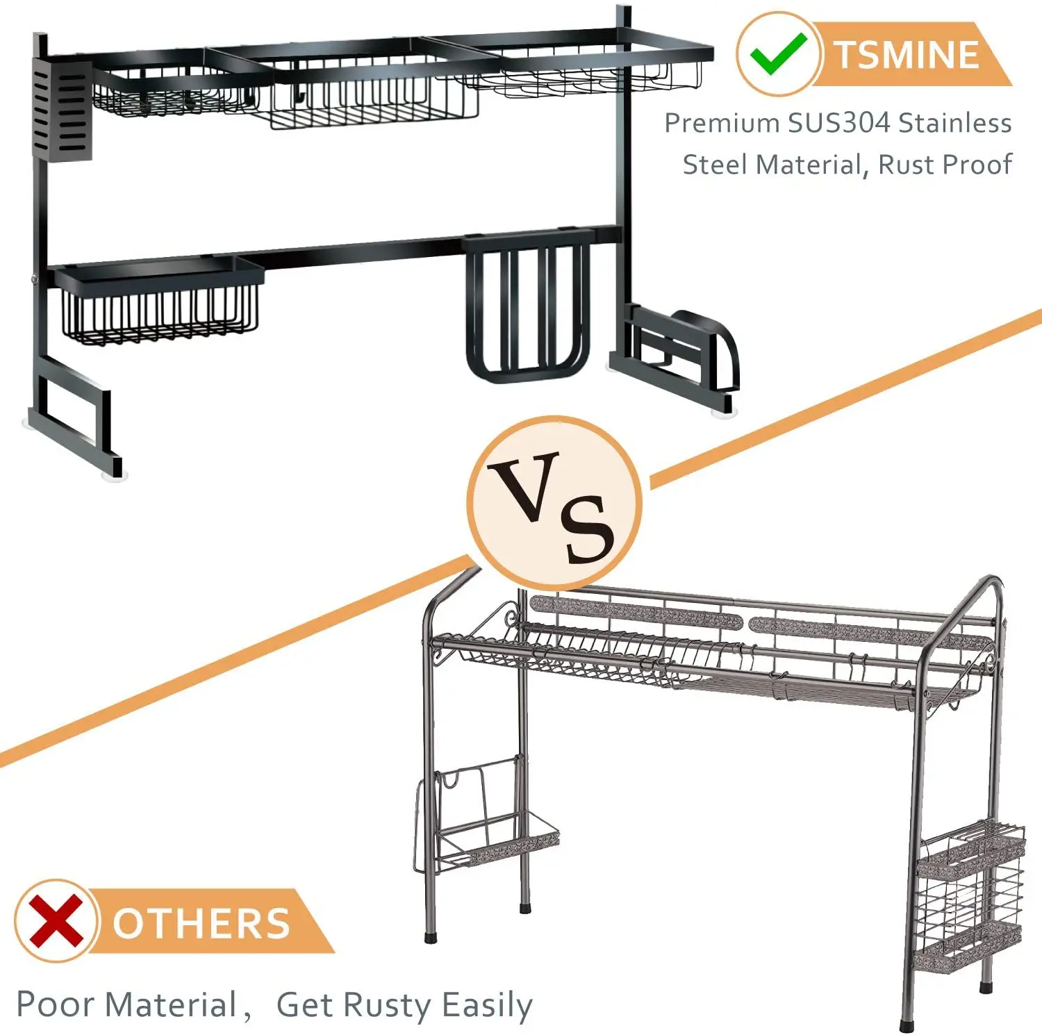 Органайзер полка держатель кухонная алюминиевая полка для сушки посуды кухонная полка для посуды над раковиной сушилка для посуды
