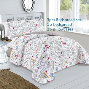 King Quilt Set Bedspread Coverlet lightweight embroidery bedspread and pillowcases