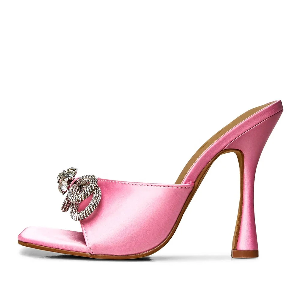 Square Toe Mules Heels for Plus Size Women - Luxury Sandals