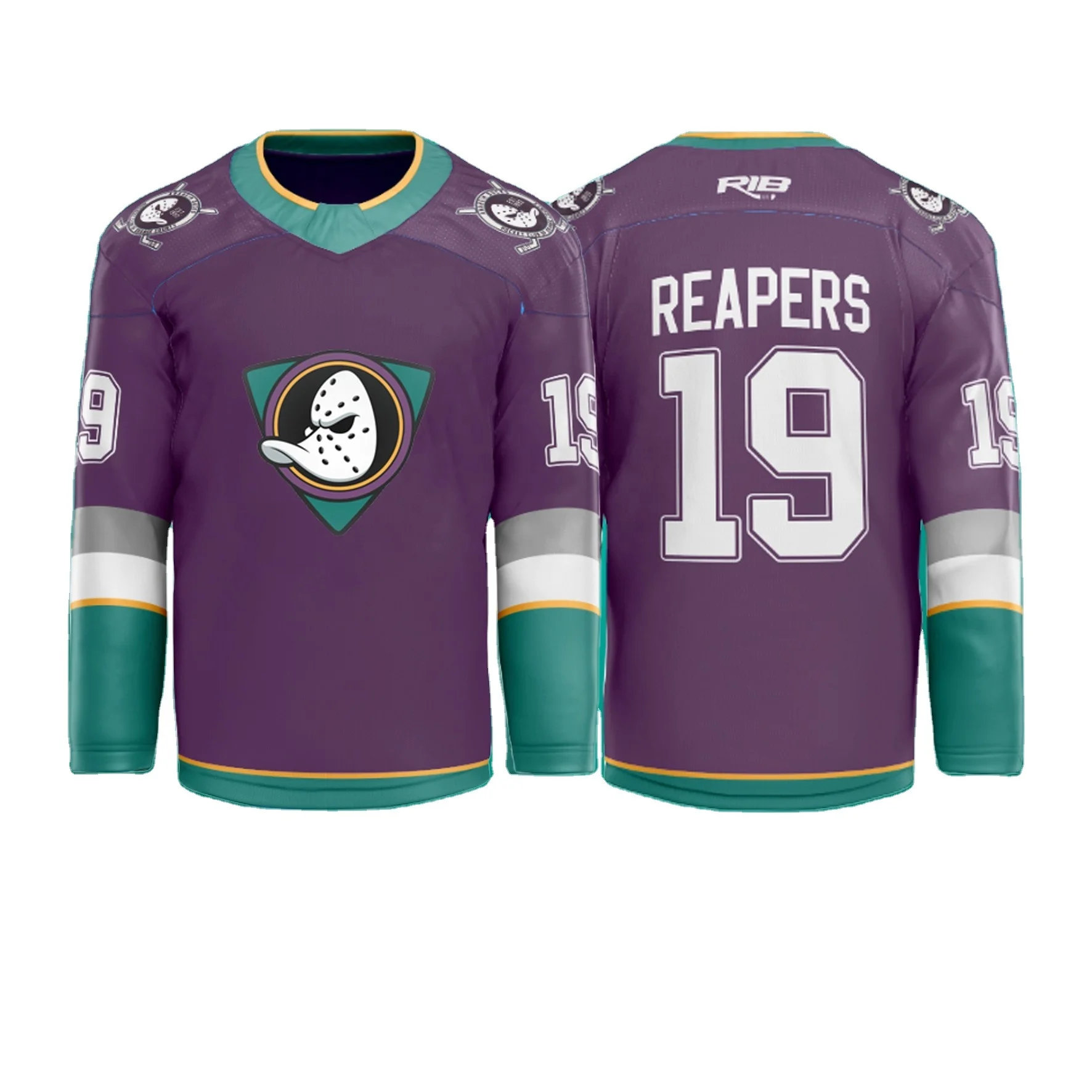 Cheap Custom Black Purple-Teal Hockey Jersey Free Shipping