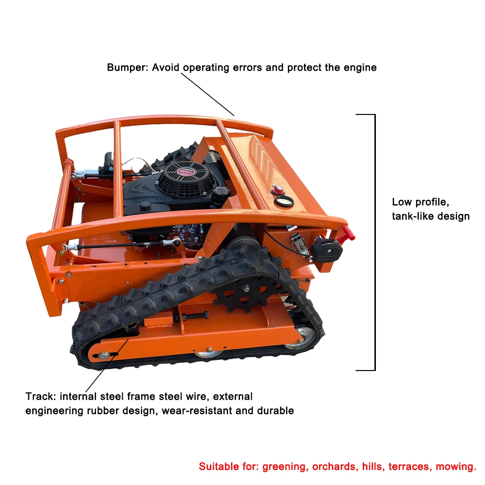 Professional Remote Control Gasoline Robot Lawn Mower 4-Stroke DIY Grade Self-Propelled Weeder for Agriculture Forestry Farms