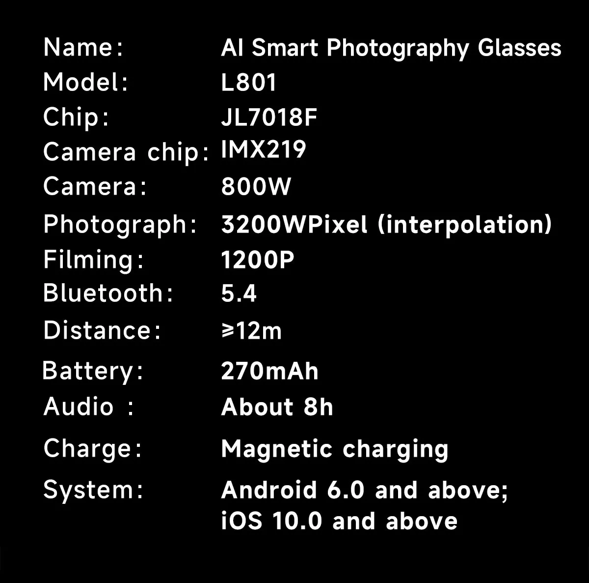 Smart Glasses With Camera Music Photo Video Recording Smart glasses with camera music photo video recording