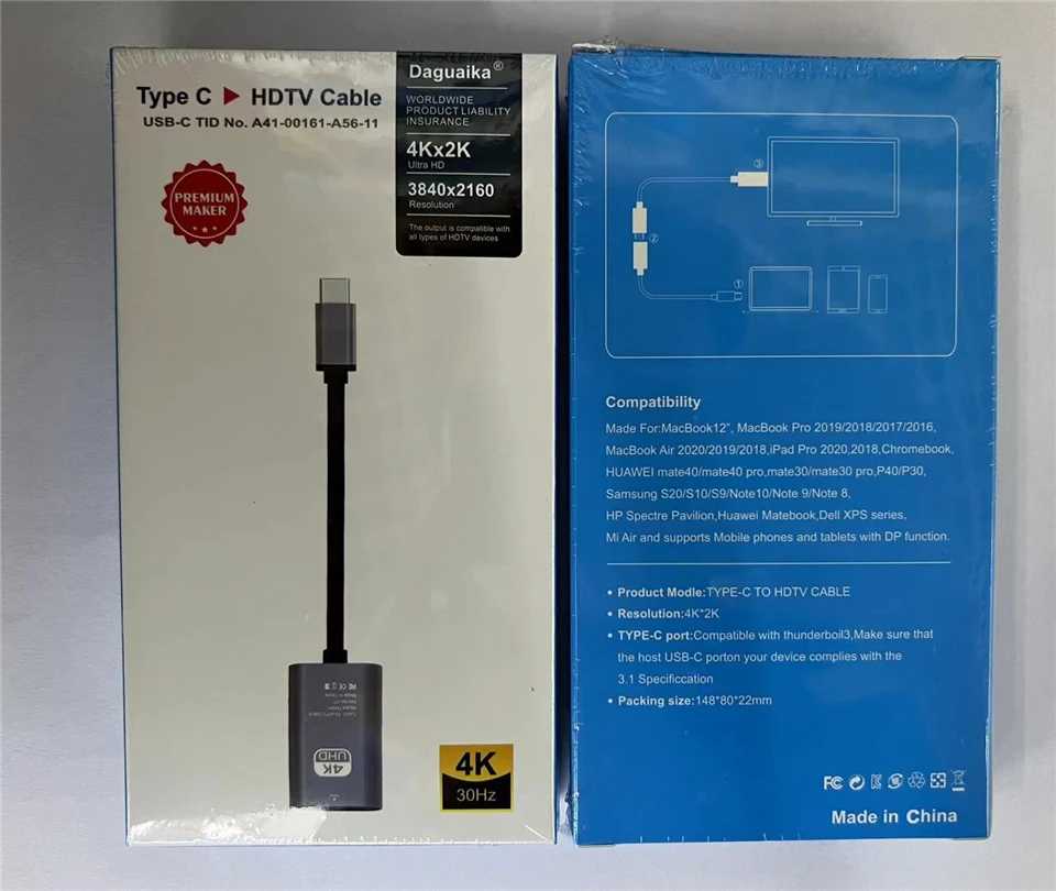 Adaptateur USB-C vers HDMI 4K, station d'accueil USB-C m&acirc;le vers HDMI femelle, c&acirc;ble convertisseur HDTV USB-C vers HDMI pour MacBook Pro et Samsung