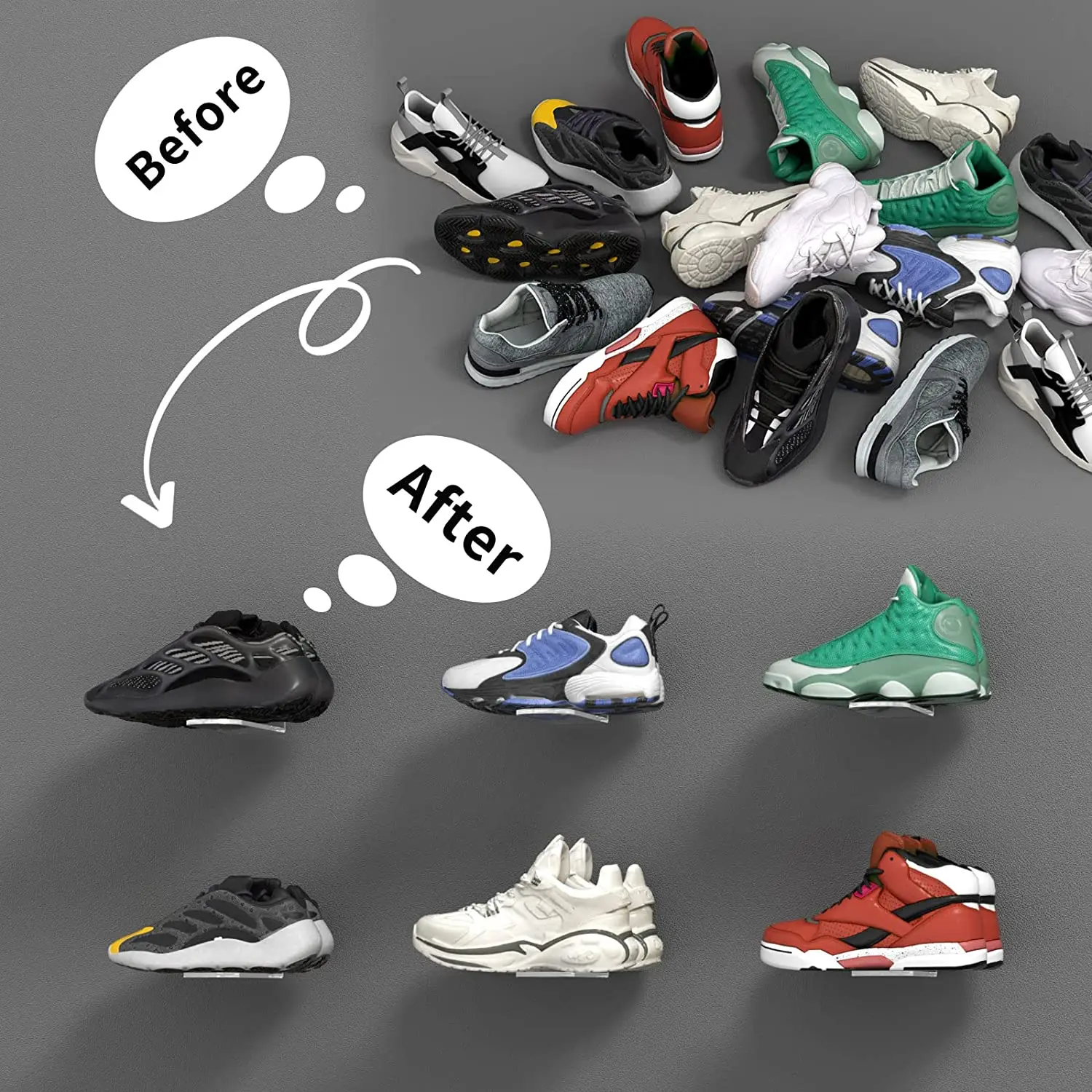 壁に浮かぶ靴の棚のための靴の陳列棚トップシューズとスニーカー