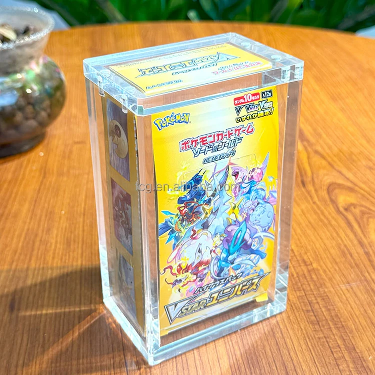 TCG Custom Clear Pokemon Japanese Booster Box Acrylic for Shiny V & Tag  Team All Stars High Class Booster Box Small Size Version