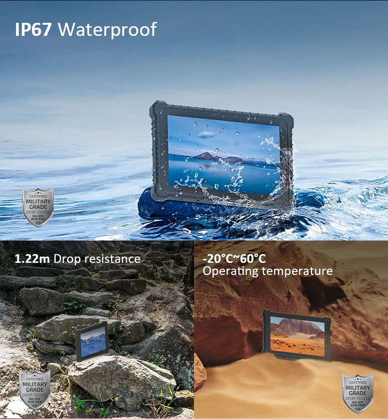 Marine Tablet Rugged Android with Gps Ip67 Rugged Tablet Android for Ships Removable Battery 10000mAh 8 10 Inch 4g Waterproof Ru