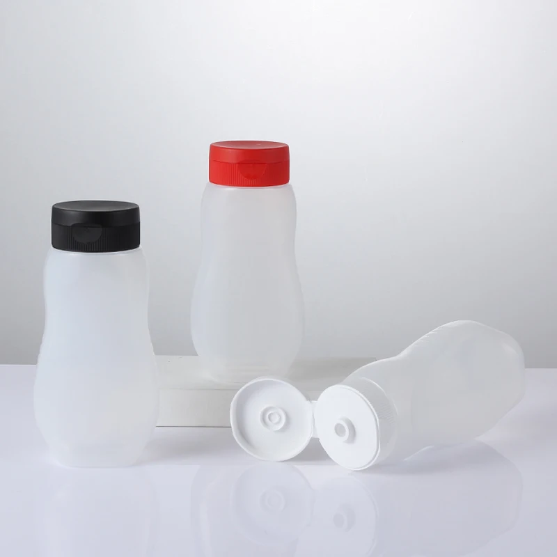 175ml 220ml 250ml 330ml 360ml Fifo Inverted Honey Plastic PE  BBQ Sauce Squeeze Bottle With Flip Cap