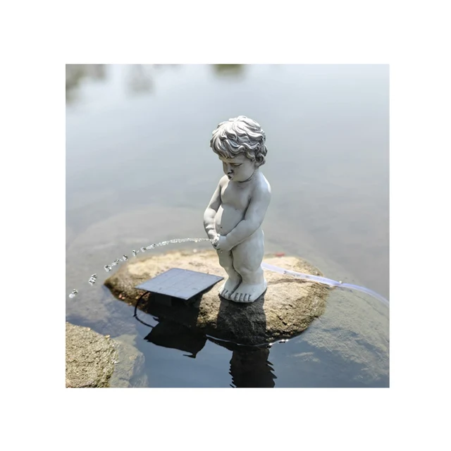 angel statue outdoor mini water fountain Statues Resin Children Garden Crafts Decor Solar Water Fountain