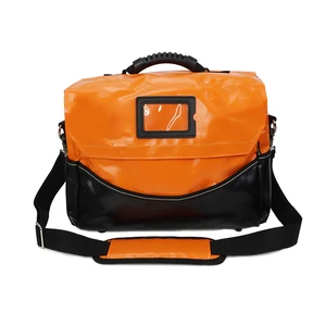 Custom Classic Portable Waterproof Heavy Duty Durable Large Capacity Zipper Electrical Shoulder Tote Tarpaulin PVC Tool Bag