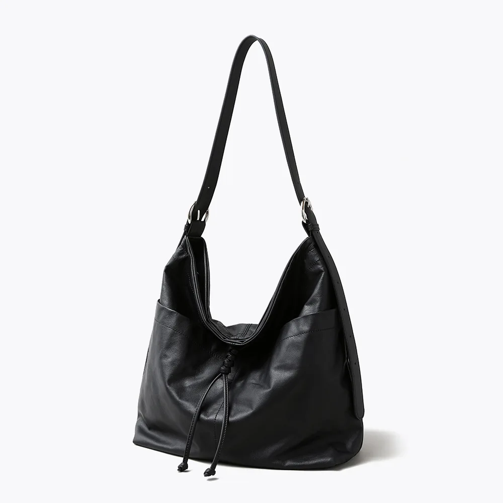 Hot-selling Women’s High-end Light Luxury Urban Minimalism Tote Bag Large Capacity Commuting Genuine Leather Zipper Closure