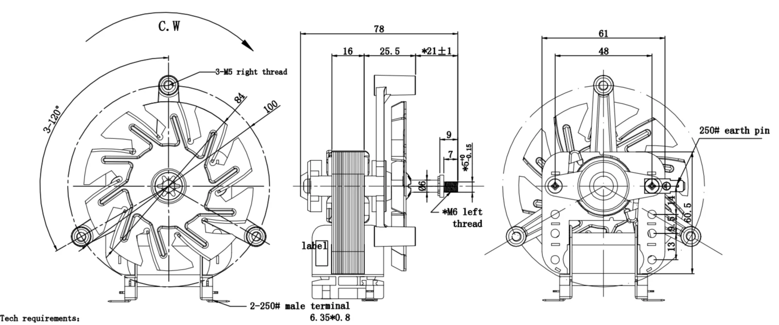 Oven Fan, 110-120V, Gas - detail 12