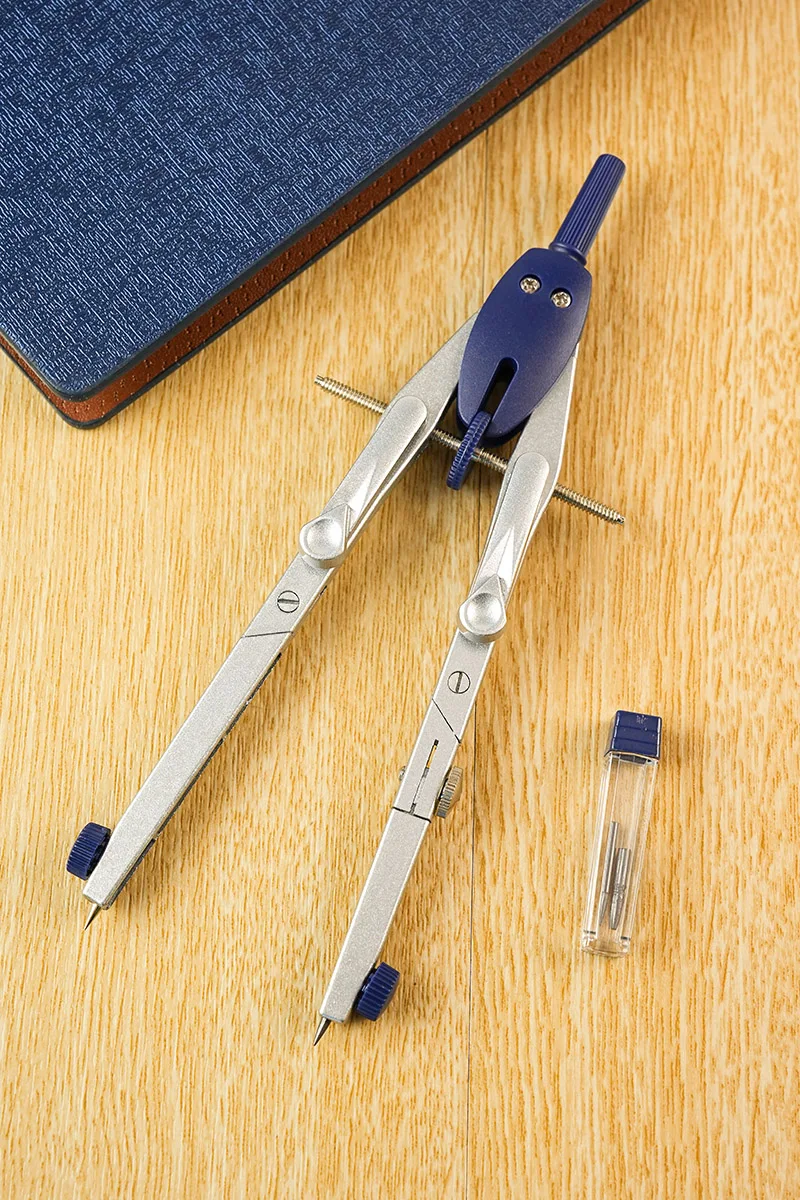 2024 Прямая поставка с завода студенческие канцелярские принадлежности столярная линейка набор компасов металлических