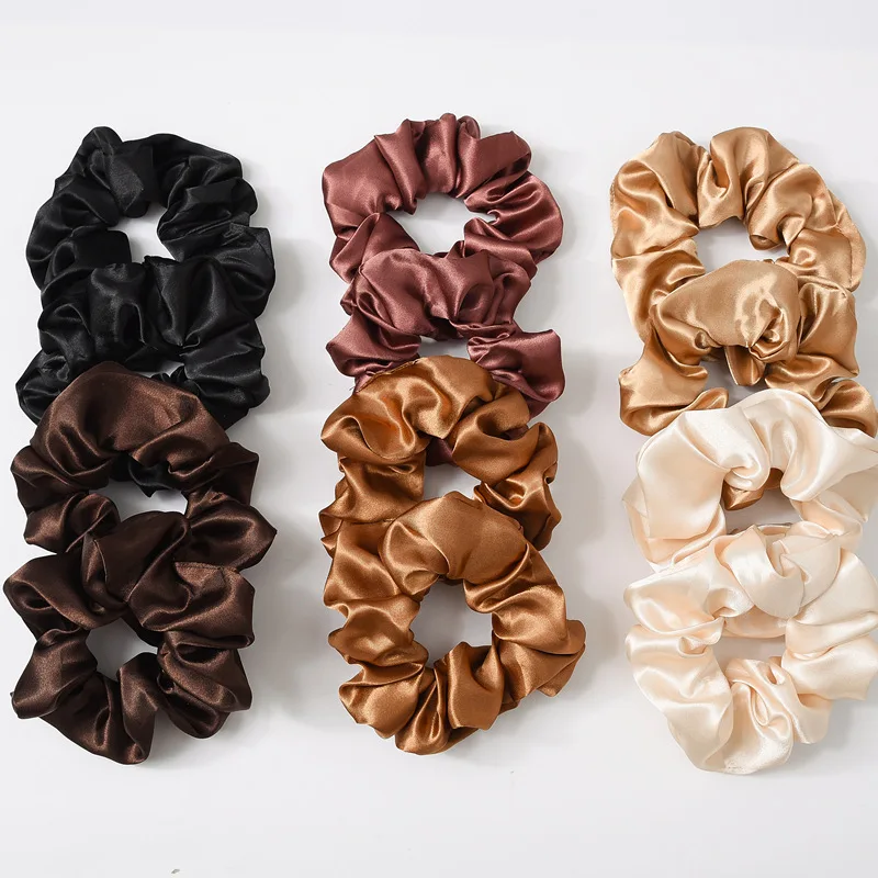 Satin Ribbon Elastic Soft Hair Ties Scrunchies Accessories for Girls and Ladies