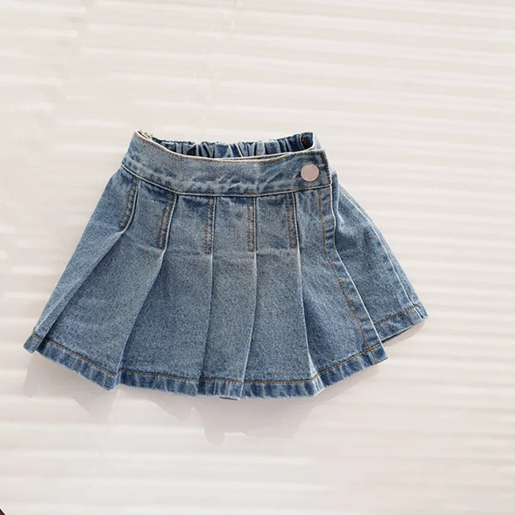 HT23D256 Summer New Arrival Infant Baby Girls Denim Skirts Smocked