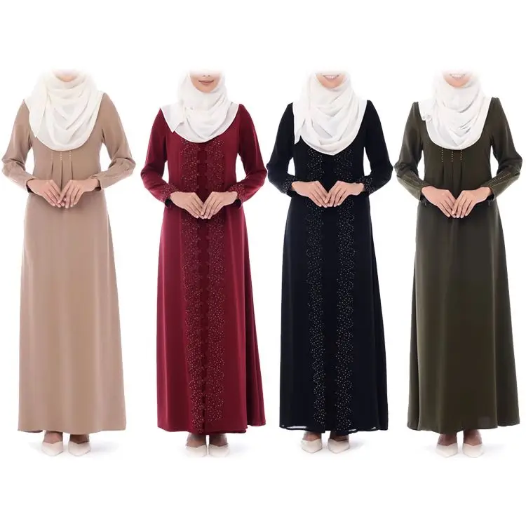 2019 Maxi in Prayer Simple Dress Muslim Modern Dubai Abaya New Design for Indonesia Kebaya