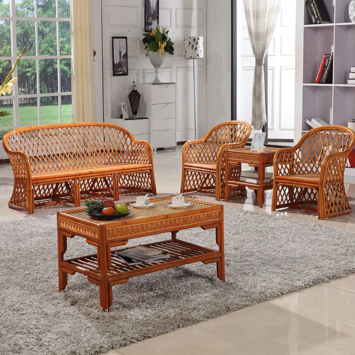 SF001 Conservatory Cane Sofa Sets, View Living Room Sofa set fancy sofa