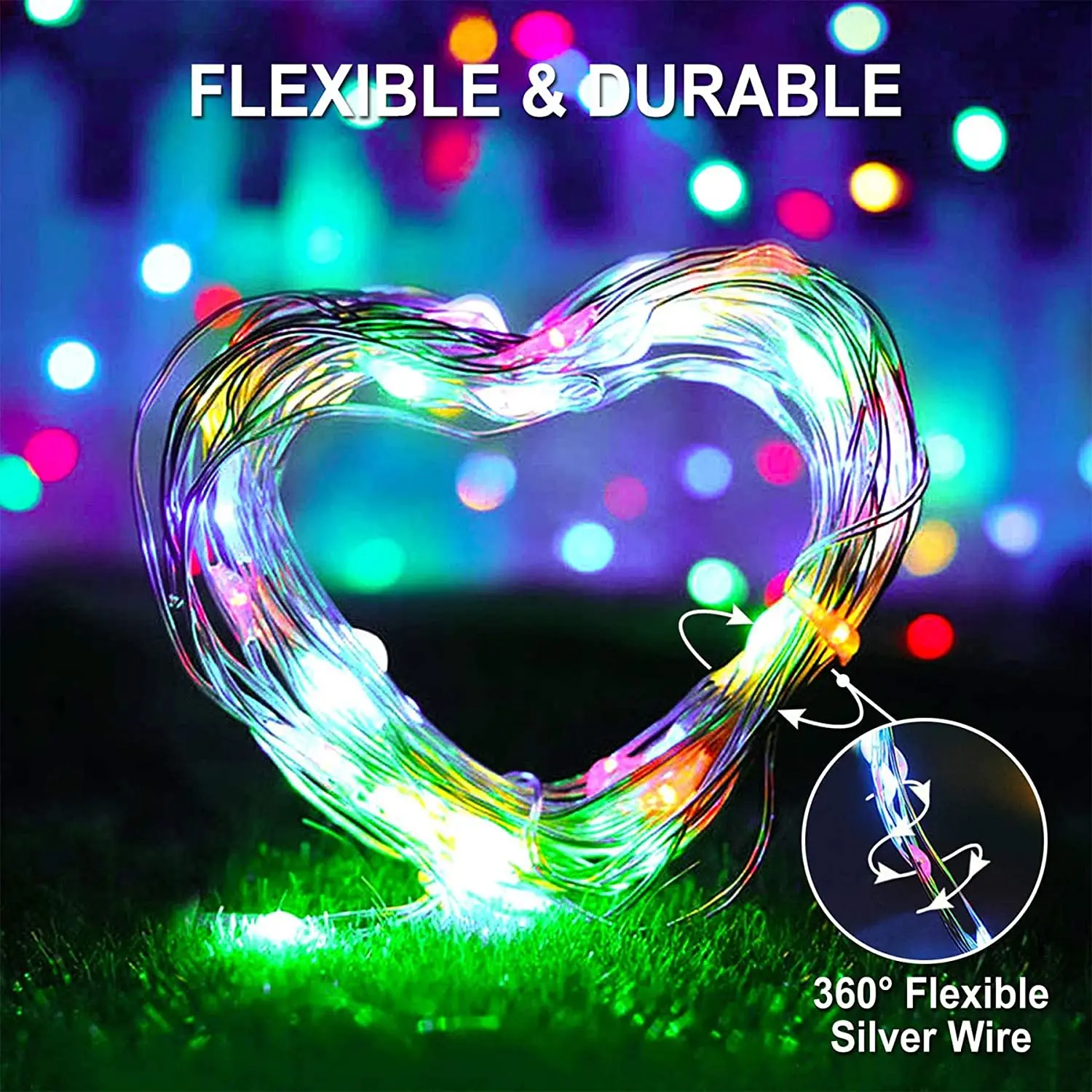 100 Led Colorful String Decor Light Outdoor Solar Copper Wire String Christmas Light For Yard