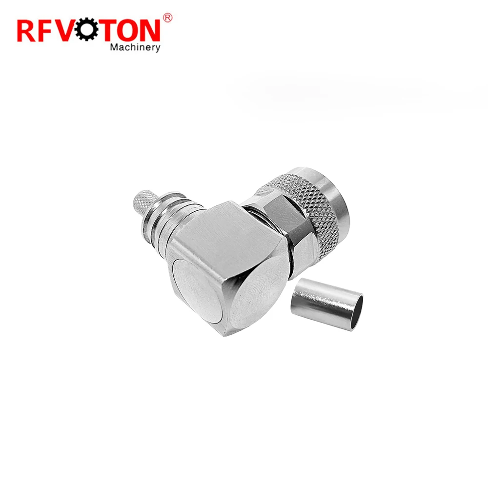 RF connector UHF type male pin RA right angle 90 degree waterproof (EZ) crimp  for LMR240 RF coaxial cable plug factory